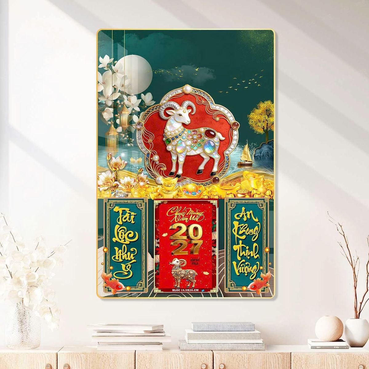 Lịch Gỗ Lamina Cao Cấp 40x60cm 2027 LM406_083 - Quà Tặng Miền Nam