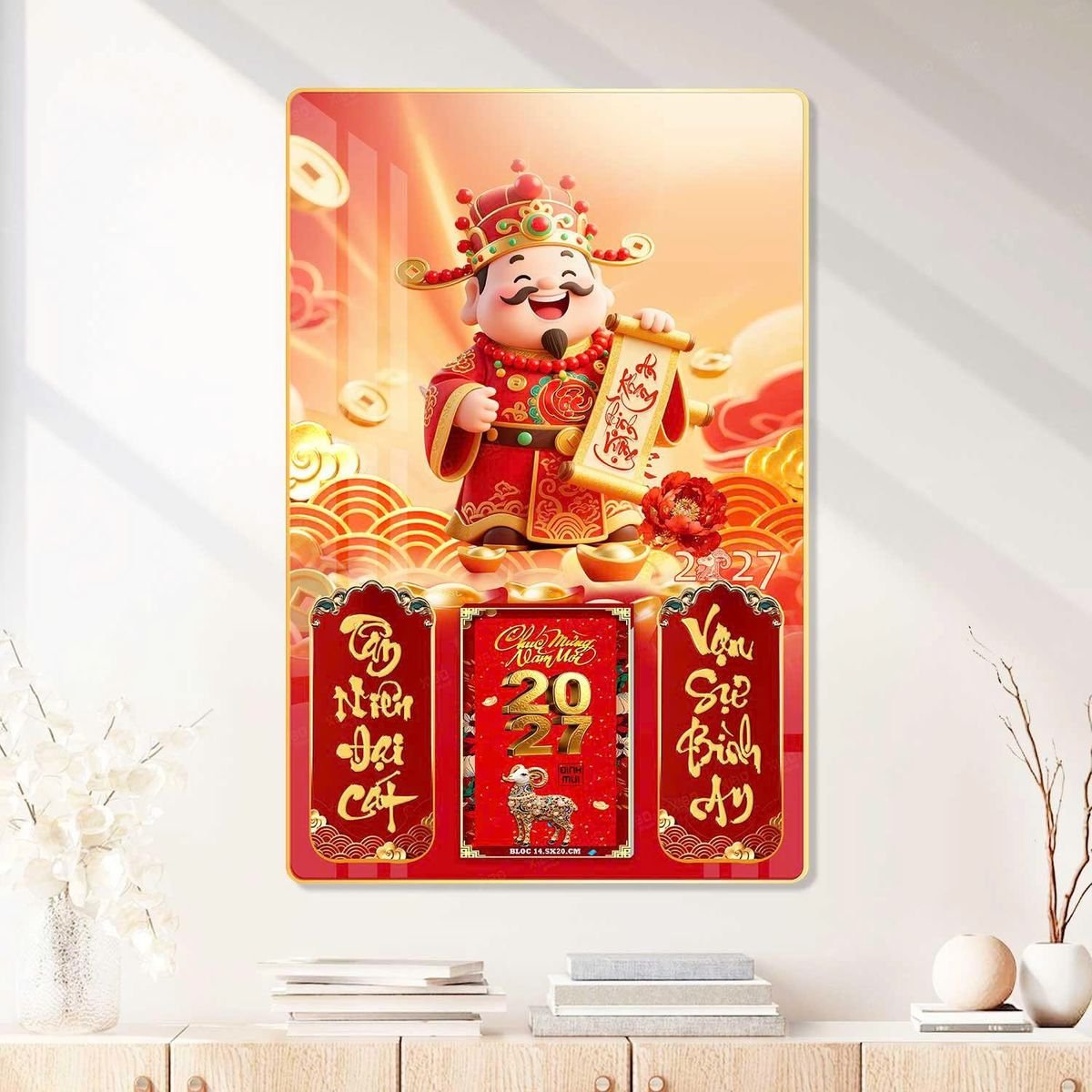 Lịch Gỗ Lamina Cao Cấp 40x60cm 2027 LM406_089 - Quà Tặng Miền Nam