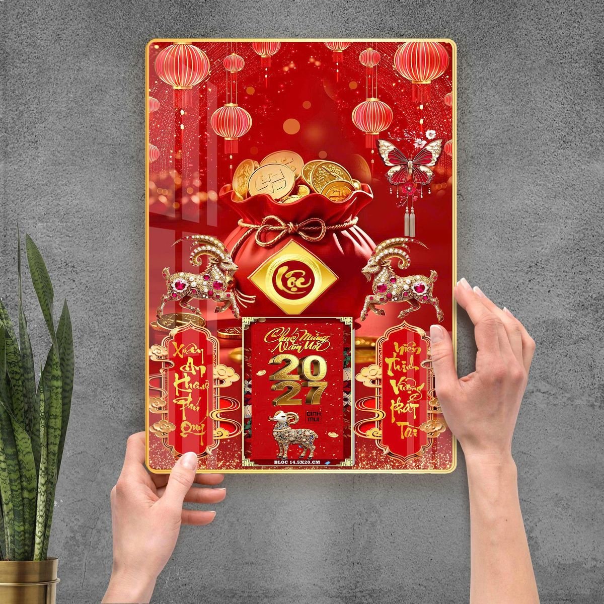 Lịch Gỗ Lamina Cao Cấp 40x60cm 2027 LM406_097 - Quà Tặng Miền Nam