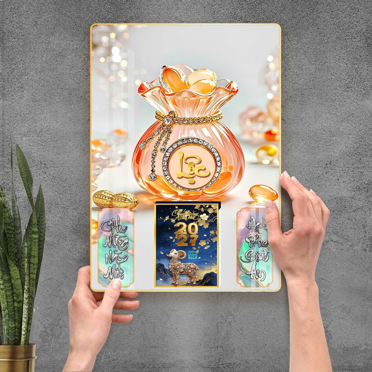 Lịch Gỗ Lamina Cao Cấp 40x60cm 2027 LM406_100 - Quà Tặng Miền Nam