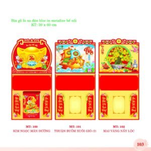 Bìa Lò Xo Dán Bloc 2027 MT Mẫu MT100 (30 x 60cm) Cung Cấp Lịch Tết Doanh Nghiệp TP.HCM in logo doanh nghiệp quà tặng Tết tại Quà Tặng Miền Nam