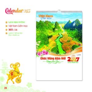 Lịch Treo Tường Lò Xo 2027 MT Mẫu MT14 (40 x 60cm) Cung Cấp Lịch Tết Doanh Nghiệp TP.HCM in logo doanh nghiệp quà tặng Tết tại Quà Tặng Miền Nam