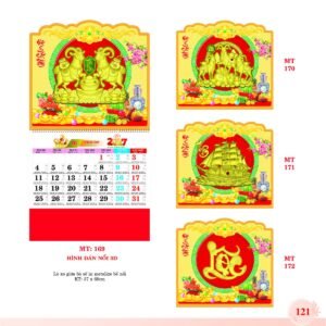 Lịch Treo Tường Lò Xo 2027 MT Mẫu MT172 (37 x 68cm) Cung Cấp Lịch Tết Doanh Nghiệp TP.HCM in logo doanh nghiệp quà tặng Tết tại Quà Tặng Miền Nam