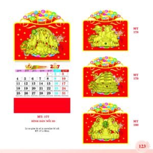 Lịch Treo Tường Lò Xo 2027 MT Mẫu MT177 (37 x 68cm) Cung Cấp Lịch Tết Doanh Nghiệp TP.HCM in logo doanh nghiệp quà tặng Tết tại Quà Tặng Miền Nam
