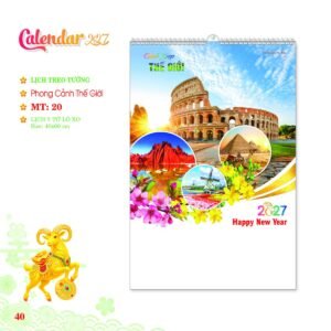Lịch Treo Tường Lò Xo 2027 MT Mẫu MT20 (40 x 60cm) Cung Cấp Lịch Tết Doanh Nghiệp TP.HCM in logo doanh nghiệp quà tặng Tết tại Quà Tặng Miền Nam
