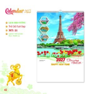 Lịch Treo Tường Lò Xo 2027 MT Mẫu MT21 (40 x 60 cm) Cung Cấp Lịch Tết Doanh Nghiệp TP.HCM in logo doanh nghiệp quà tặng Tết tại Quà Tặng Miền Nam