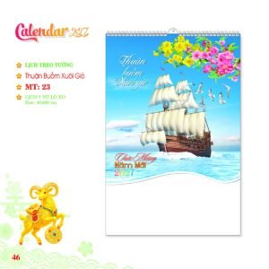 Lịch Treo Tường Lò Xo 2027 MT Mẫu MT23 - Thuận Buồm Xuôi Gió (40 x 60cm) Cung Cấp Lịch Tết Doanh Nghiệp TP.HCM in logo doanh nghiệp quà tặng Tết tại Quà Tặng Miền Nam