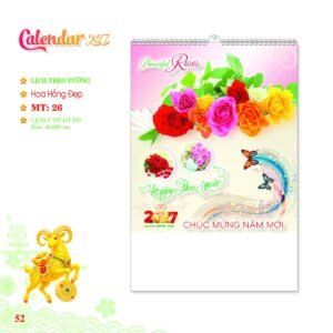Lịch Treo Tường Lò Xo 2027 MT Mẫu MT26 (40 x 60cm) Cung Cấp Lịch Tết Doanh Nghiệp TP.HCM in logo doanh nghiệp quà tặng Tết tại Quà Tặng Miền Nam