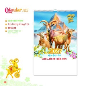 Lịch Treo Tường Lò Xo 2027 MT Mẫu MT34 (40 x 60cm) Cung Cấp Lịch Tết Doanh Nghiệp TP.HCM in logo doanh nghiệp quà tặng Tết tại Quà Tặng Miền Nam