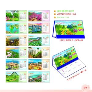 Lịch Để Bàn 2027 MT Mẫu MT41 (24 x 17cm) Cung Cấp Lịch Tết Doanh Nghiệp TP.HCM in logo doanh nghiệp quà tặng Tết tại Quà Tặng Miền Nam