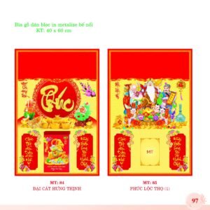 Bìa Lò Xo Dán Bloc 2027 MT Mẫu MT85 - Phúc Lộc Thọ (40 x 60cm) Cung Cấp Lịch Tết Doanh Nghiệp TP.HCM in logo doanh nghiệp quà tặng Tết tại Quà Tặng Miền Nam