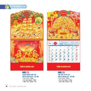 Lịch Treo Tường Lò Xo 2027 NB Mẫu NB175 (37 x 68cm) Cung Cấp Lịch Tết Doanh Nghiệp TP.HCM in logo doanh nghiệp quà tặng Tết tại Quà Tặng Miền Nam