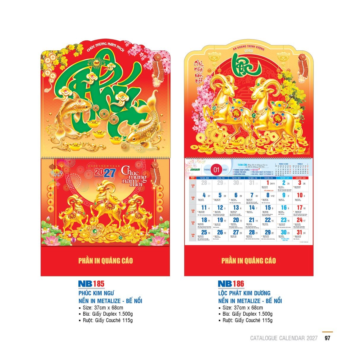 Lịch Bìa Treo 2027 NB Mẫu NB185 (29 x 41 cm) Cung Cấp Lịch Tết Doanh Nghiệp TP.HCM Lịch Bìa Treo 2027 NB Mẫu NB185 (29 x 41 cm) Cung Cấp Lịch Tết Doanh Nghiệp TP.HCM in logo doanh nghiệp quà tặng Tết tại Quà Tặng Miền Nam