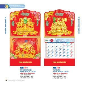 Lịch Treo Tường Lò Xo 2027 NB Mẫu NB188D (37 x 68cm) Cung Cấp Lịch Tết Doanh Nghiệp TP.HCM in logo doanh nghiệp quà tặng Tết tại Quà Tặng Miền Nam