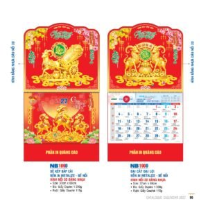 Lịch Bìa Treo 2027 NB Mẫu NB189D (29 x 41 cm) Cung Cấp Lịch Tết Doanh Nghiệp TP.HCM in logo doanh nghiệp quà tặng Tết tại Quà Tặng Miền Nam