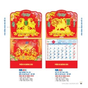 Lịch Bìa Treo 2027 NB Mẫu NB201C (29 x 41 cm) Cung Cấp Lịch Tết Doanh Nghiệp TP.HCM in logo doanh nghiệp quà tặng Tết tại Quà Tặng Miền Nam