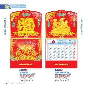 Lịch Treo Tường Lò Xo 2027 NB Mẫu NB203C (37 x 68cm) Cung Cấp Lịch Tết Doanh Nghiệp TP.HCM in logo doanh nghiệp quà tặng Tết tại Quà Tặng Miền Nam
