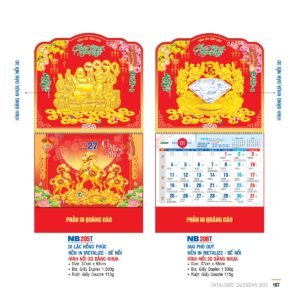 Lịch Bìa Treo 2027 NB Mẫu NB205T (29 x 41 cm) Cung Cấp Lịch Tết Doanh Nghiệp TP.HCM in logo doanh nghiệp quà tặng Tết tại Quà Tặng Miền Nam