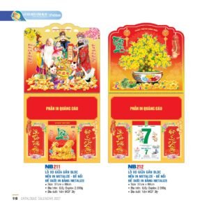 Lịch Treo Tường Lò Xo 2027 NB Mẫu NB211 (37 x 68cm) Cung Cấp Lịch Tết Doanh Nghiệp TP.HCM in logo doanh nghiệp quà tặng Tết tại Quà Tặng Miền Nam