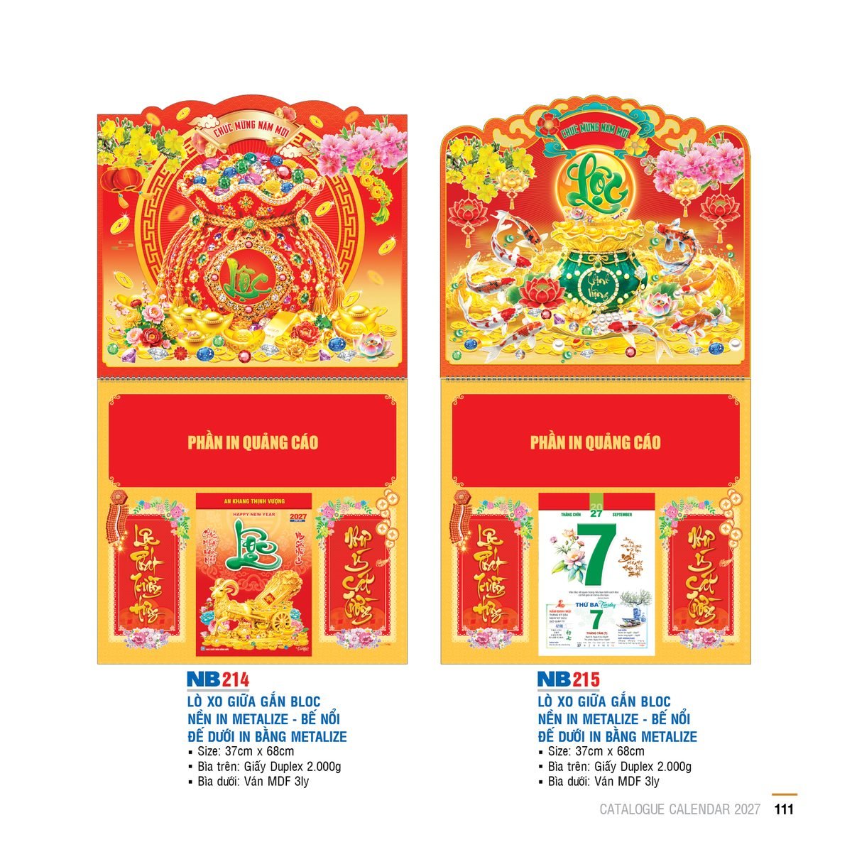 Lịch Treo Tường Lò Xo 2027 NB Mẫu NB214 (40 x 60 cm) Cung Cấp Lịch Tết Doanh Nghiệp TP.HCM Lịch Treo Tường Lò Xo 2027 NB Mẫu NB214 (40 x 60 cm) Cung Cấp Lịch Tết Doanh Nghiệp TP.HCM in logo doanh nghiệp quà tặng Tết tại Quà Tặng Miền Nam