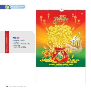 Lịch Treo Tường Lò Xo 2027 NB Mẫu NB256 (16 x 25 cm) Cung Cấp Lịch Tết Doanh Nghiệp TP.HCM in logo doanh nghiệp quà tặng Tết tại Quà Tặng Miền Nam