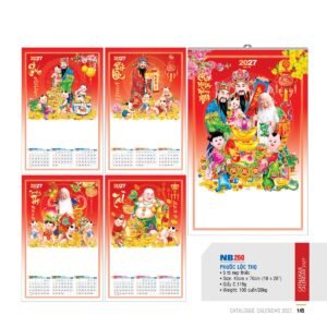 Lịch Treo Tường Nẹp Thiếc 2027 NB Mẫu NB260 (18 x 28 cm) Cung Cấp Lịch Tết Doanh Nghiệp TP.HCM in logo doanh nghiệp quà tặng Tết tại Quà Tặng Miền Nam