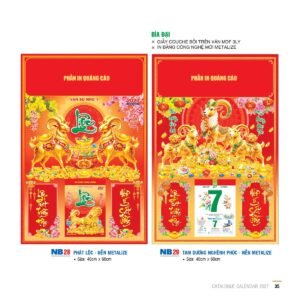 Lịch Bìa Treo 2027 NB Mẫu NB29 (29 x 41 cm) Cung Cấp Lịch Tết Doanh Nghiệp TP.HCM in logo doanh nghiệp quà tặng Tết tại Quà Tặng Miền Nam