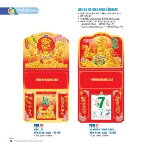 Lịch Treo Tường Lò Xo 2027 NB Mẫu NB40 (30 x 60cm) Cung Cấp Lịch Tết Doanh Nghiệp TP.HCM in logo doanh nghiệp quà tặng Tết tại Quà Tặng Miền Nam