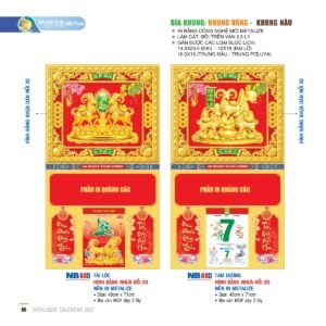 Lịch Bìa Treo 2027 NB Mẫu NB69D (40 x 71cm) Cung Cấp Lịch Tết Doanh Nghiệp TP.HCM in logo doanh nghiệp quà tặng Tết tại Quà Tặng Miền Nam