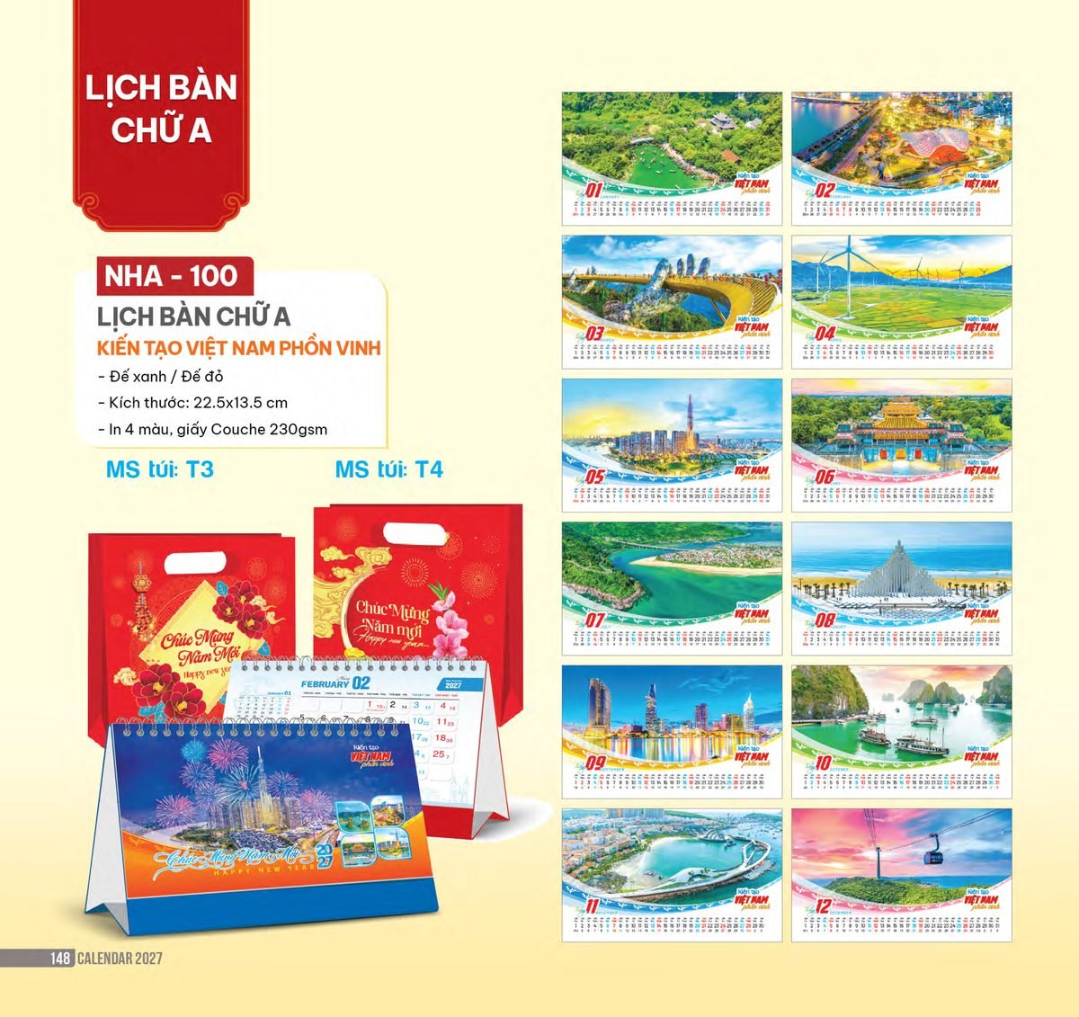 Lịch Bàn Chữ A 2027 NHA Mẫu NHA100 (17 x 19 cm) Cung Cấp Lịch Tết Doanh Nghiệp TP.HCM Lịch Bàn Chữ A 2027 NHA Mẫu NHA100 (17 x 19 cm) Cung Cấp Lịch Tết Doanh Nghiệp TP.HCM in logo doanh nghiệp quà tặng Tết tại Quà Tặng Miền Nam