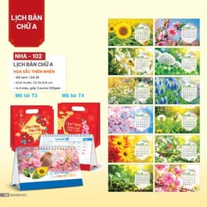 Lịch Bàn Chữ A 2027 NHA Mẫu NHA102 (17 x 19 cm) Cung Cấp Lịch Tết Doanh Nghiệp TP.HCM in logo doanh nghiệp quà tặng Tết tại Quà Tặng Miền Nam