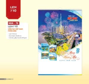 quà tặng doanh nghiệp tại tphcm Lịch Treo Tường Lò Xo 2027 NHA Mẫu NHA76 (40 x 60cm) Cung Cấp Lịch Tết Doanh Nghiệp TP.HCM