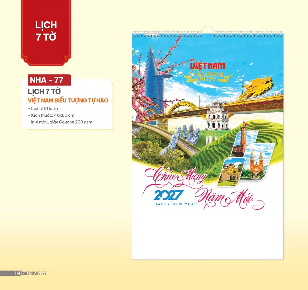 Lịch Treo Tường Lò Xo 2027 NHA Mẫu NHA77 (40 x 60cm) Cung Cấp Lịch Tết Doanh Nghiệp TP.HCM Lịch Treo Tường Lò Xo 2027 NHA Mẫu NHA77 (40 x 60cm) Cung Cấp Lịch Tết Doanh Nghiệp TP.HCM in logo doanh nghiệp quà tặng Tết tại Quà Tặng Miền Nam