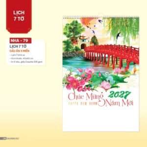 Lịch Treo Tường Lò Xo 2027 NHA Mẫu NHA79 (40 x 60cm) Cung Cấp Lịch Tết Doanh Nghiệp TP.HCM in logo doanh nghiệp quà tặng Tết tại Quà Tặng Miền Nam