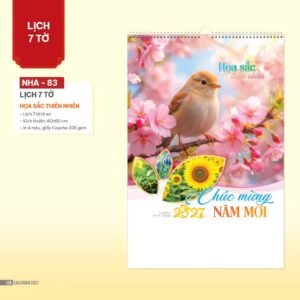 Lịch Treo Tường Lò Xo 2027 NHA Mẫu NHA83 (40 x 60cm) Cung Cấp Lịch Tết Doanh Nghiệp TP.HCM in logo doanh nghiệp quà tặng Tết tại Quà Tặng Miền Nam