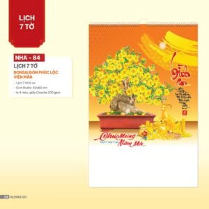 Lịch Treo Tường Lò Xo 2027 NHA Mẫu NHA84 (40 x 60cm) Cung Cấp Lịch Tết Doanh Nghiệp TP.HCM in logo doanh nghiệp quà tặng Tết tại Quà Tặng Miền Nam