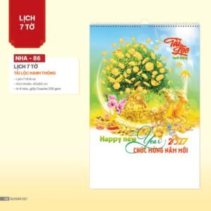 Lịch Treo Tường Lò Xo 2027 NHA Mẫu NHA86 (40 x 60cm) Cung Cấp Lịch Tết Doanh Nghiệp TP.HCM in logo doanh nghiệp quà tặng Tết tại Quà Tặng Miền Nam