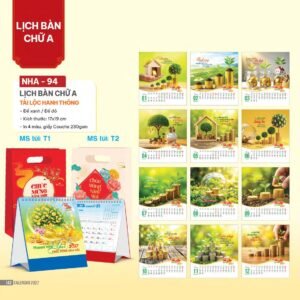 Lịch Bàn Chữ A 2027 NHA Mẫu NHA94 (17 x 19cm) Cung Cấp Lịch Tết Doanh Nghiệp TP.HCM in logo doanh nghiệp quà tặng Tết tại Quà Tặng Miền Nam