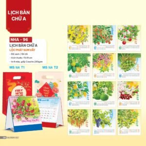 Lịch Bàn Chữ A 2027 NHA Mẫu NHA96 (17 x 19cm) Cung Cấp Lịch Tết Doanh Nghiệp TP.HCM in logo doanh nghiệp quà tặng Tết tại Quà Tặng Miền Nam