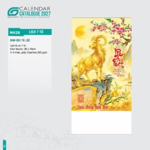 Lịch Treo Tường Lò Xo 7 Tờ 2027 NH Mẫu NH26 (36 x 70cm) Cung Cấp Lịch Tết Doanh Nghiệp TP.HCM in logo doanh nghiệp quà tặng Tết tại Quà Tặng Miền Nam