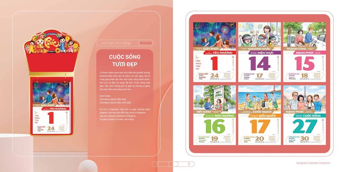 Lịch Bloc Cao Cấp Song Hạnh 2027 SH45 Cung Cấp Lịch Tết Doanh Nghiệp TP.HCM