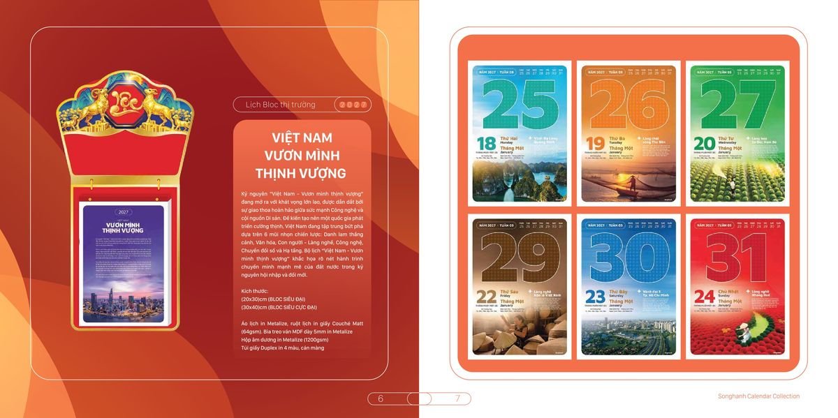 Lịch Bloc Cao Cấp Song Hạnh 2027 SH46 Cung Cấp Lịch Tết Doanh Nghiệp TP.HCM