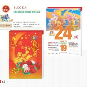 Lịch Bloc 2027 TD Mẫu TD31 (29 x 41 cm) Cung Cấp Lịch Tết Doanh Nghiệp TP.HCM in logo doanh nghiệp quà tặng Tết tại Quà Tặng Miền Nam