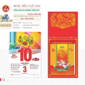 Lịch Bloc Siêu Cực Đại 2027 TD Mẫu TD6 (38 x 53 cm) Cung Cấp Lịch Tết Doanh Nghiệp TP.HCM in logo doanh nghiệp quà tặng Tết tại Quà Tặng Miền Nam
