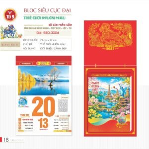 Lịch Bloc Siêu Cực Đại 2027 TD Mẫu TD9 (38 x 53 cm) Cung Cấp Lịch Tết Doanh Nghiệp TP.HCM in logo doanh nghiệp quà tặng Tết tại Quà Tặng Miền Nam