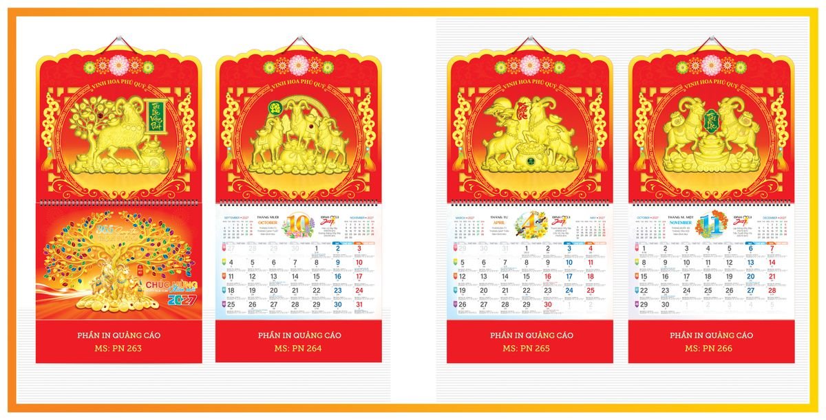 Lịch 13 Tờ Tân Phương Nam TPN13T10 Cung Cấp Lịch Tết Doanh Nghiệp TP.HCM