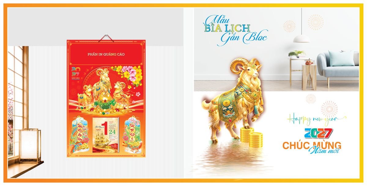 Bìa Lịch Treo Gắn Bloc Tân Phương Nam TPNBIA01 Cung Cấp Lịch Tết Doanh Nghiệp TP.HCM