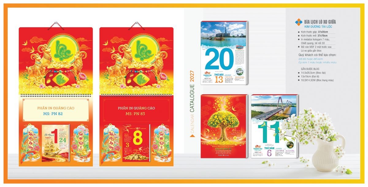 Bìa Lịch Treo Gắn Bloc TPNBIA04 Cung Cấp Lịch Tết Doanh Nghiệp TP.HCM