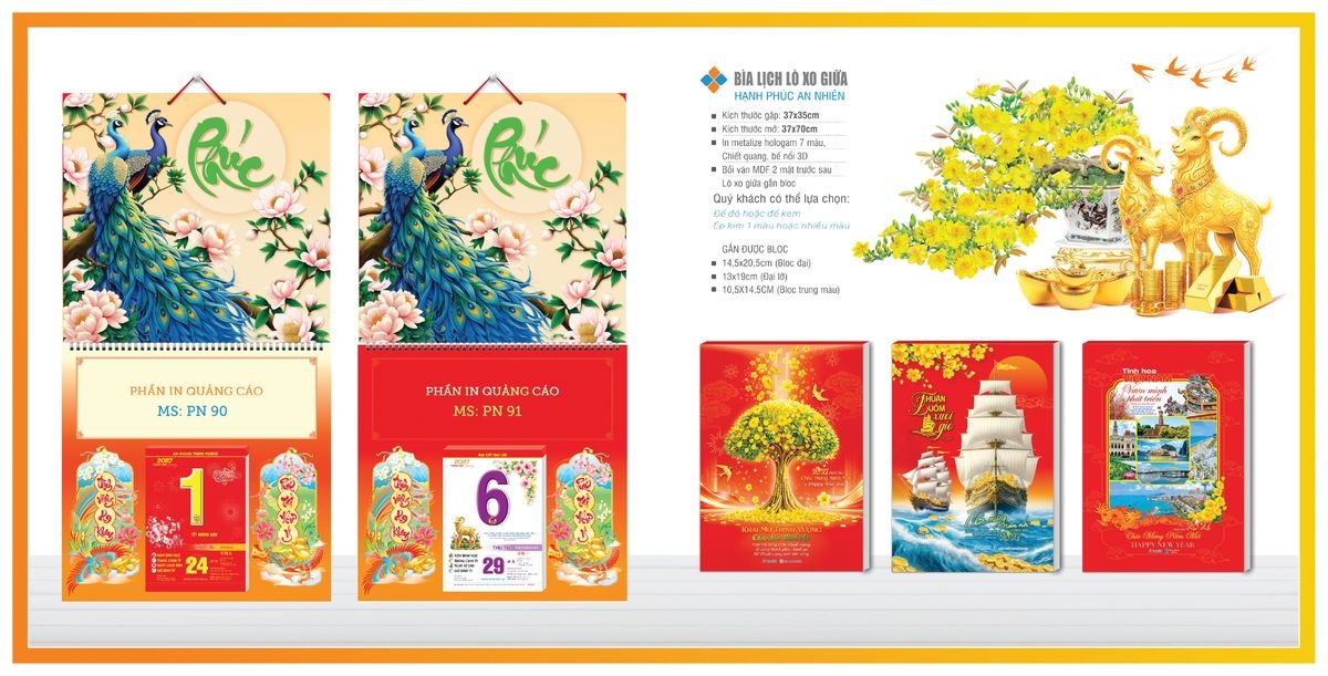 Bìa Lịch Treo Gắn Bloc TPNBIA08 Cung Cấp Lịch Tết Doanh Nghiệp TP.HCM