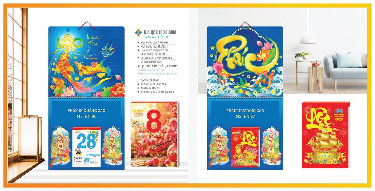 Bìa Lịch Treo Gắn Bloc TPNBIA11 Cung Cấp Lịch Tết Doanh Nghiệp TP.HCM